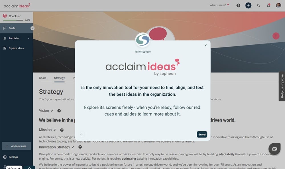 Interactive demo of Acclaim Ideas